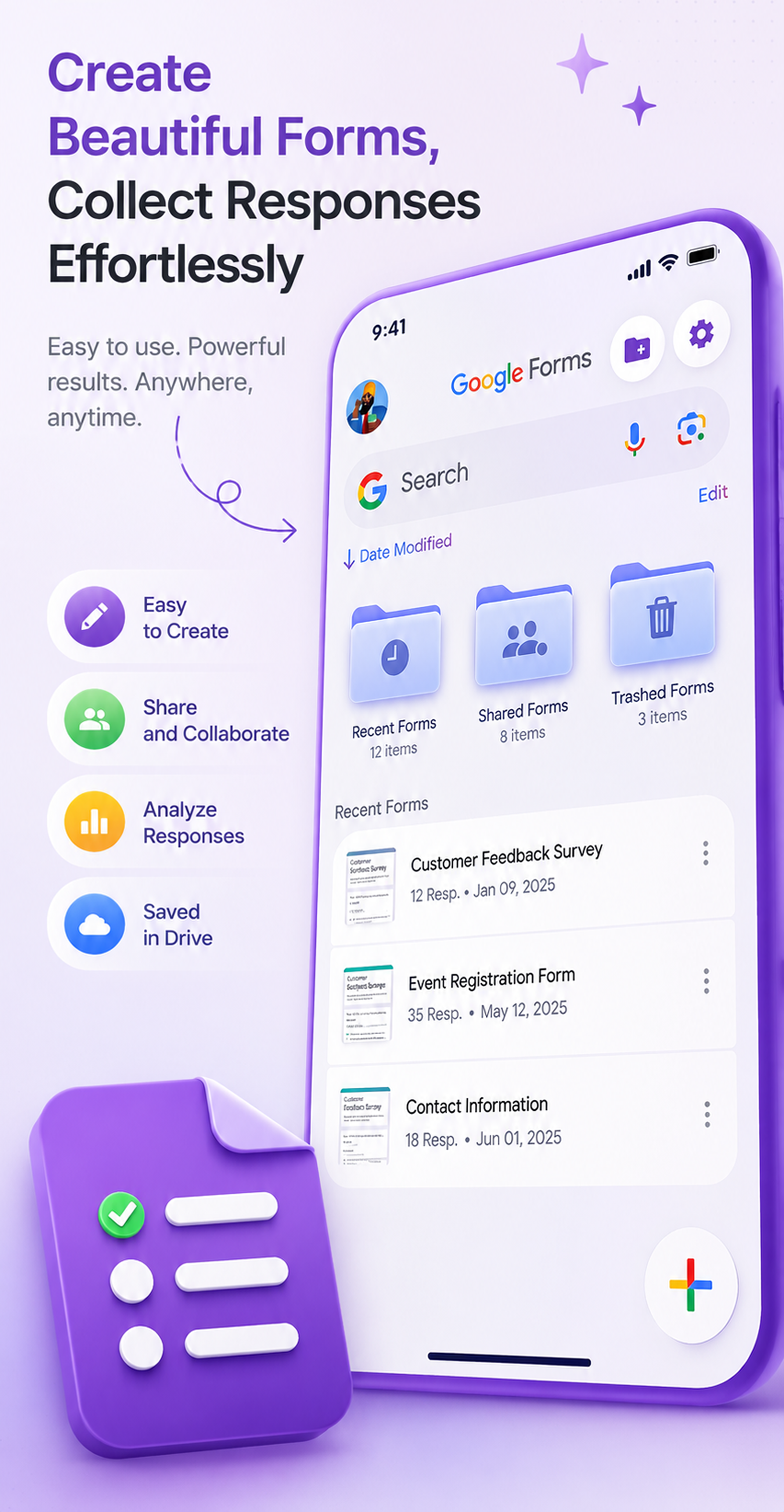 Google Form app preview